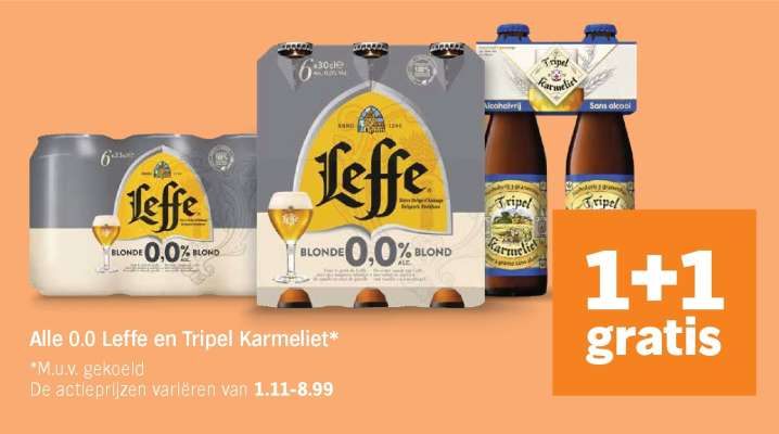 Leffe 0.0 en Tripel Karmeliet