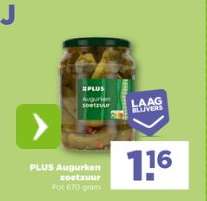 PLUS Augurken zoetzuur