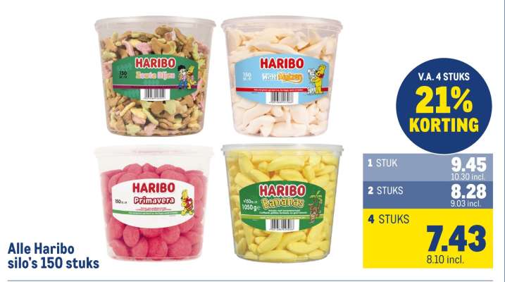 Haribo silo's 150 stuks