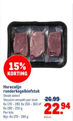 Horecalijn runderkogelbiefstuk