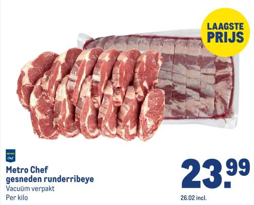 Metro Chef gesneden runder ribeye