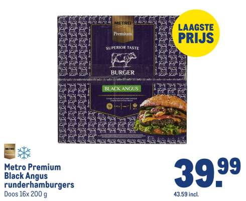 Metro Premium black angus runderhamburgers