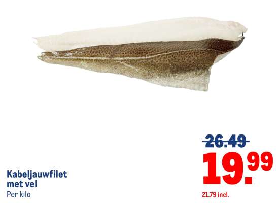 Kabeljauwfilet met vel