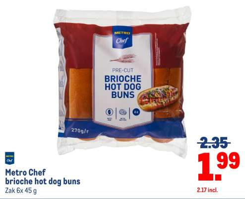 Metro Chef brioche hot dog buns