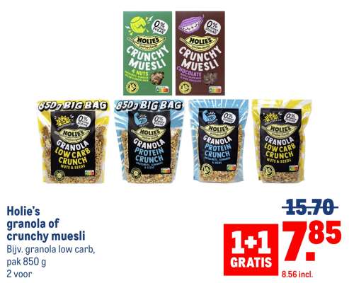 Holie's granola of crunchy muesli
