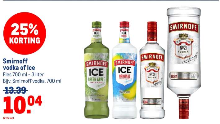 Smirnoff vodka of ice