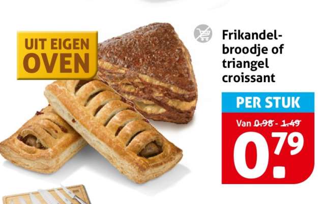 Frikandelbroodje of triangel croissant