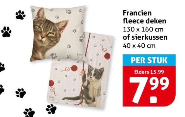 Francien fleece deken of sierkussen