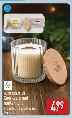 HOME CREATION Geurkaars met houten lont
