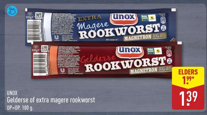 UNOX Gelderse of extra magere rookworst