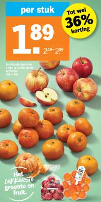 AH Mandarijnen net 1 kilo of zoete kleine appeltjes zak 1 kilo