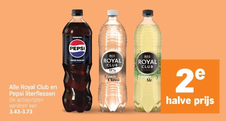 Royal Club en Pepsi literflessen