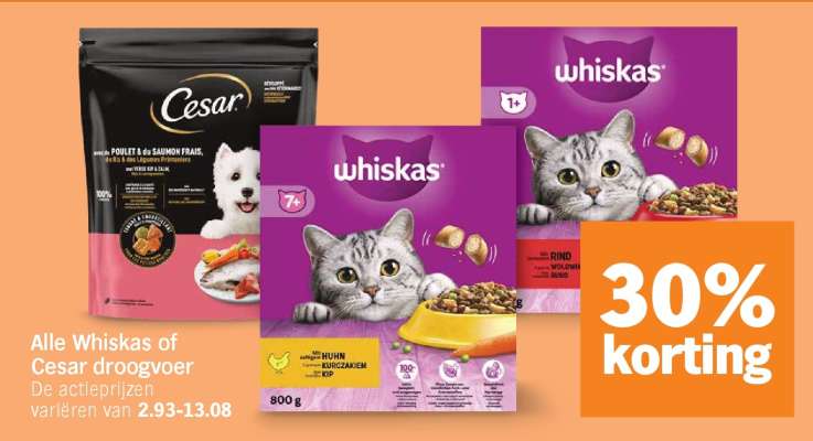 Whiskas of Cesar droogvoer