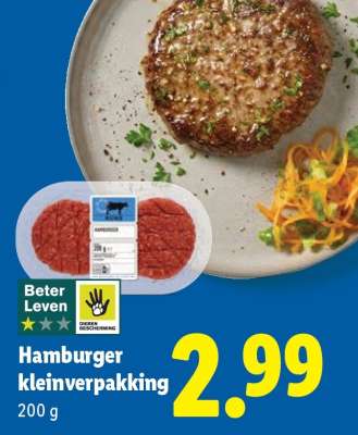 Hamburger kleinverpakking