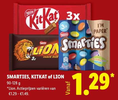 SMARTIES, KITKAT of LION