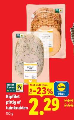 Kipfilet pittig of tuinkruiden