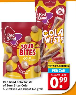 Red Band Cola Twists of Sour Bites Cola