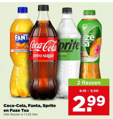 Coca-Cola, Fanta, Sprite en Fuze Tea