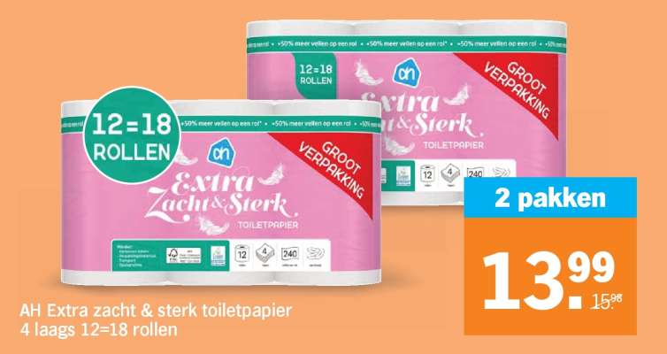 AH Extra zacht & sterk toiletpapier
