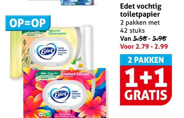 Edet vochtig toiletpapier