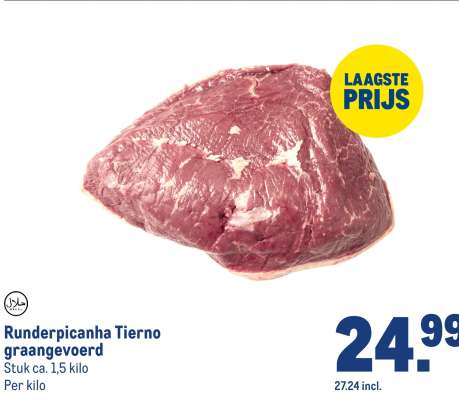 Runderpicanha Tierno graangevoerd