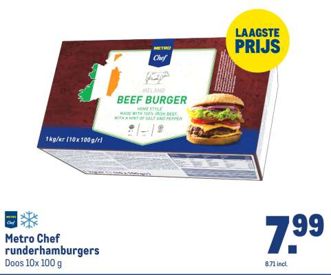 Metro Chef runderhamburgers