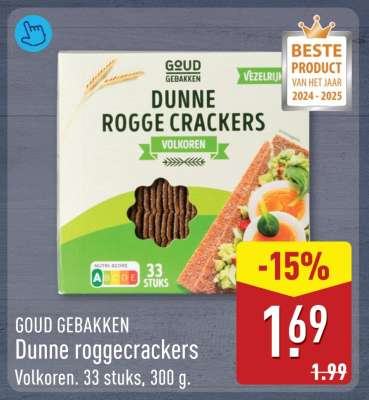 Goud Gebakken Dunne Roggecrackers