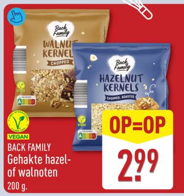 BACK FAMILY Gehackte hazel- of walnoten