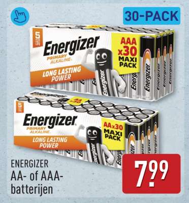 Energizer AA- of AAA-batterijen