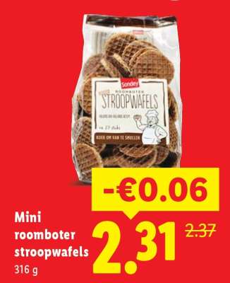 Mini roomboter stroopwafels