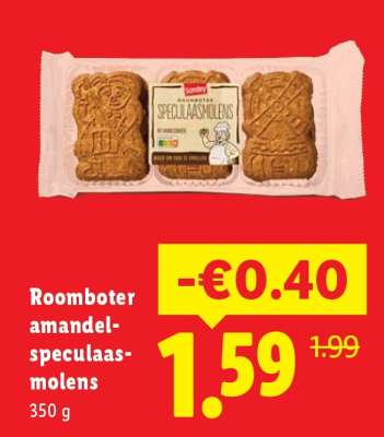 Roomboter amandel-speculaasmolens
