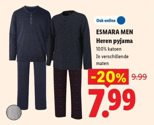 ESMARA MEN Heren pyjama