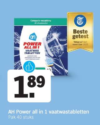 AH Power all-in-1 vaatwastabletten