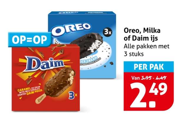 Oreo, Milka of Daim ijs