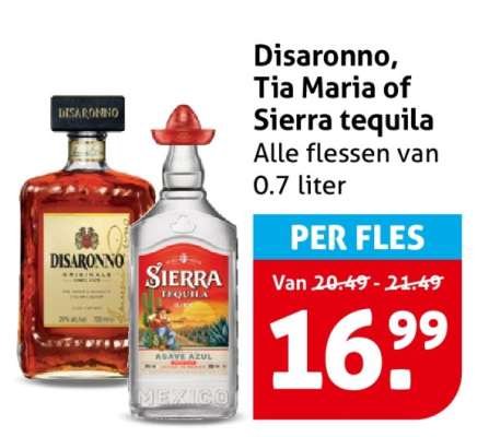 Disaronno, Tia Maria of Sierra tequila