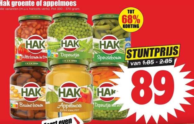 Hak groente of appelmoes