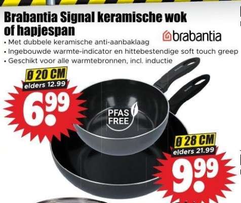 Brabantia Signal keramische wok of hapjespan