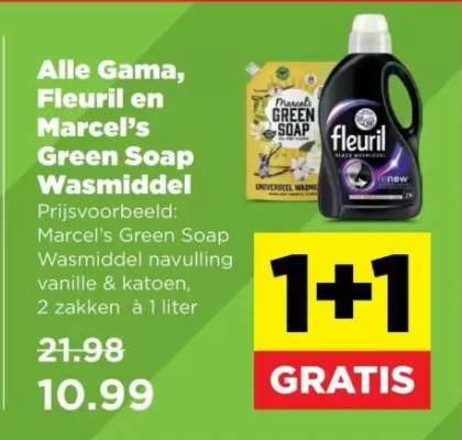 Alle Gama, Fleuril en Marcel’s Green Soap Wasmiddel