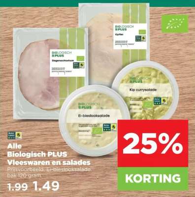 Biologisch PLUS Vleeswaren en salades