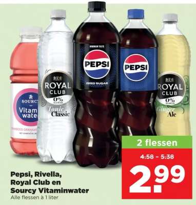 Pepsi, Rivella, Royal Club en Sourcy Vitaminwater