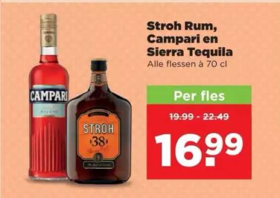 Stroh Rum, Campari en Sierra Tequila