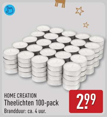 HOME CREATION Theelichten 100-pack