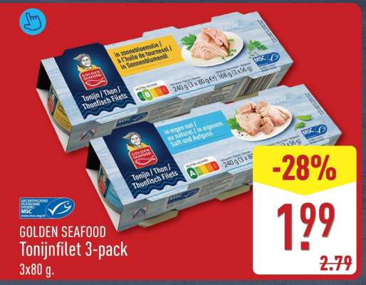 GOLDEN SEAFOOD Tonijnfilet 3-pack