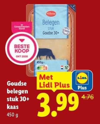 Milbona Belegen Stuk Goudse 30+