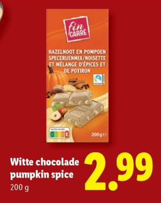 Witte chocolade pumpkin spice
