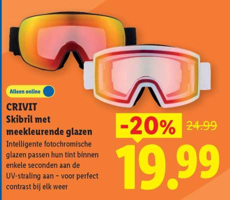 CRIVIT Skibril met meekleurende glazen