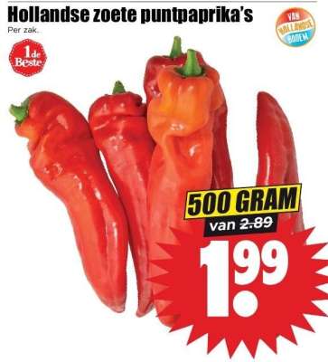 Hollandse zoete puntpaprika's