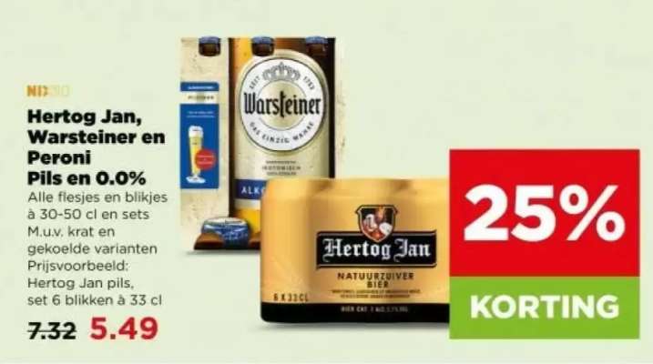Hertog Jan, Warsteiner en Peroni Pils en 0.0%