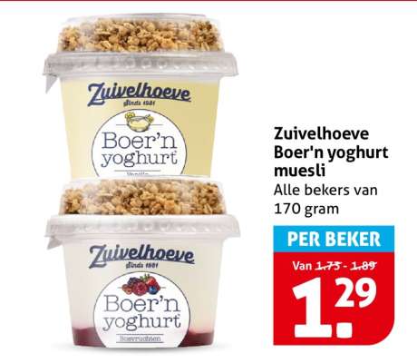 Zuivelhoeve Boer'n yoghurt muesli