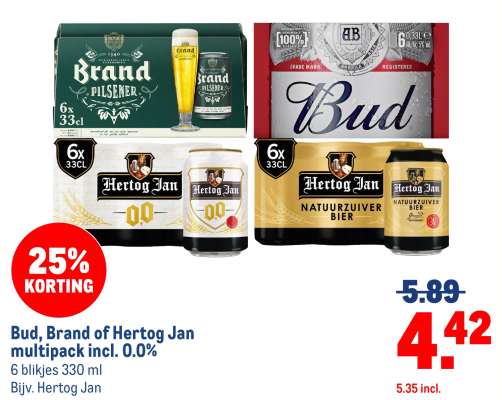 Bud, Brand of Hertog Jan multipack incl. 0.0%